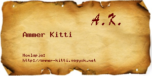 Ammer Kitti névjegykártya